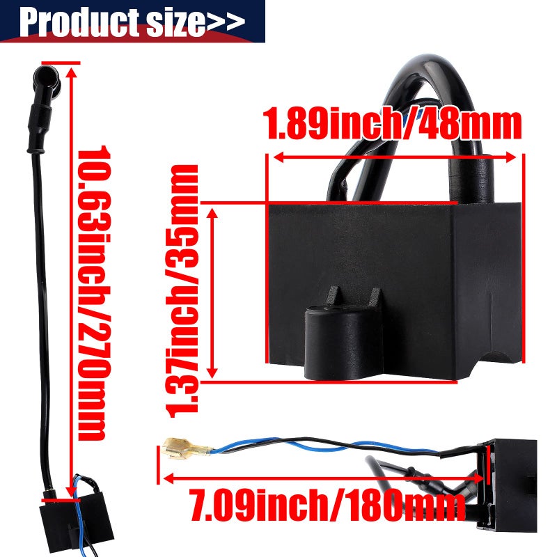 QAZAKY CDI Ignition Coil Spark Plug for 49cc 50cc 60cc 66cc 70cc 80cc 2-stroke Engine Motorized Bicycle Bike - Image 2